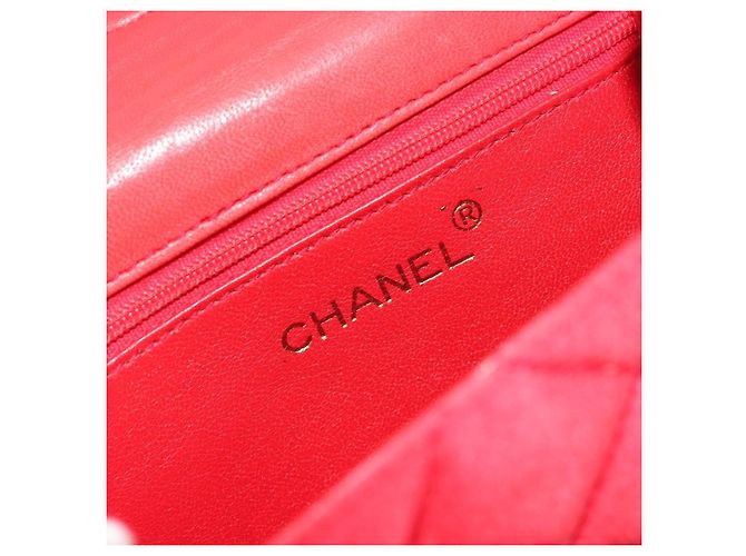 Borsa a tracolla CHANEL Matelasse Chain Gribois Raso Rosso Gold CC Auth 195020 D'oro - vista 17