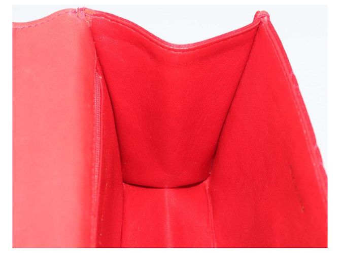 Borsa a tracolla CHANEL Matelasse Chain Gribois Raso Rosso Gold CC Auth 195020 D'oro - vista 19