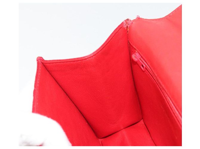 Borsa a tracolla CHANEL Matelasse Chain Gribois Raso Rosso Gold CC Auth 195020 D'oro - vista 20