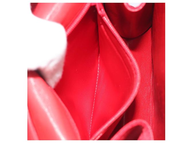 Borsa a tracolla CHANEL Matelasse Chain Gribois Raso Rosso Gold CC Auth 195020 D'oro - vista 22