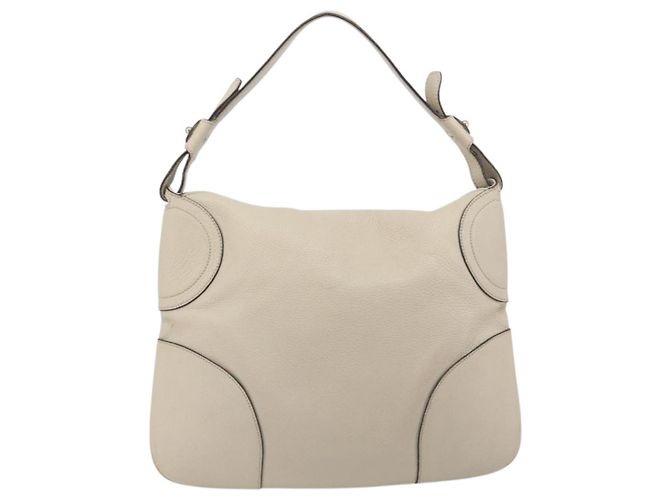 Borsa a tracolla Salvatore Ferragamo Gancini in pelle Ivory Silver Auth 196279 Argento Crudo - vista 3