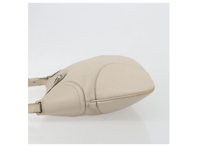 Borsa a tracolla Salvatore Ferragamo Gancini in pelle Ivory Silver Auth 196279 Argento Crudo - vista 5
