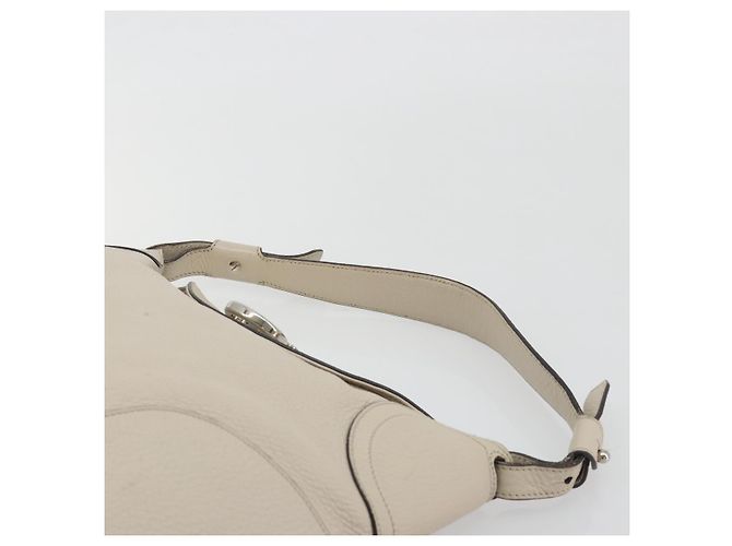 Borsa a tracolla Salvatore Ferragamo Gancini in pelle Ivory Silver Auth 196279 Argento Crudo - vista 8