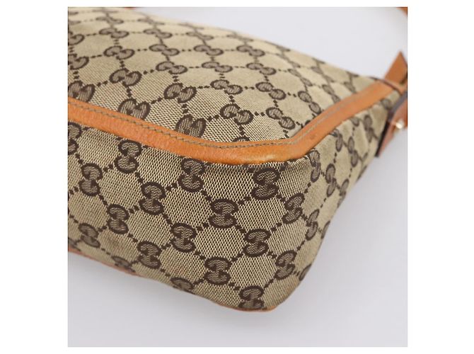 Borsa GUCCI GG Canvas Beige Gold Tone 146244 Auth BA15387 - vista 10