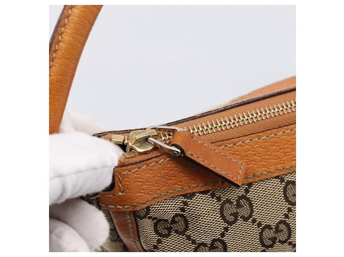 Borsa GUCCI GG Canvas Beige Gold Tone 146244 Auth BA15387 - vista 14