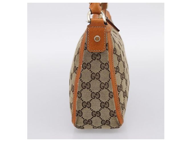 Borsa GUCCI GG Canvas Beige Gold Tone 146244 Auth BA15387 - vista 4