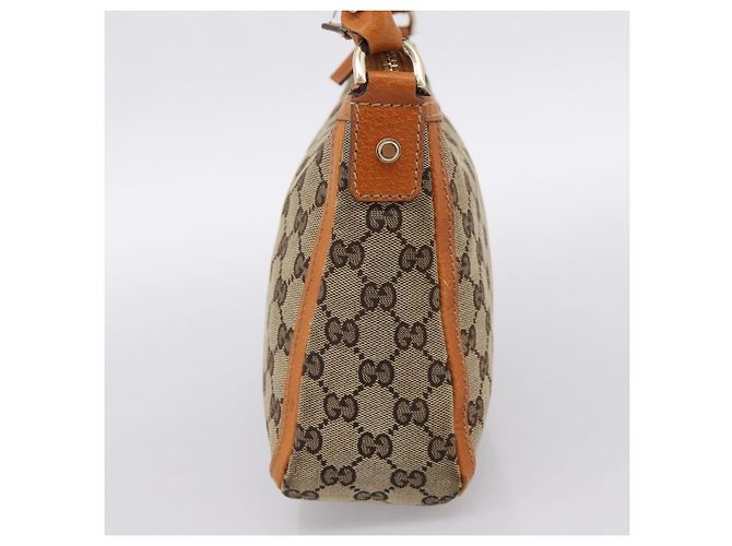 Borsa GUCCI GG Canvas Beige Gold Tone 146244 Auth BA15387 - vista 5
