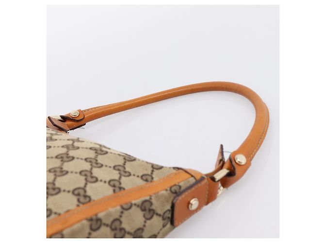 Borsa GUCCI GG Canvas Beige Gold Tone 146244 Auth BA15387 - vista 8