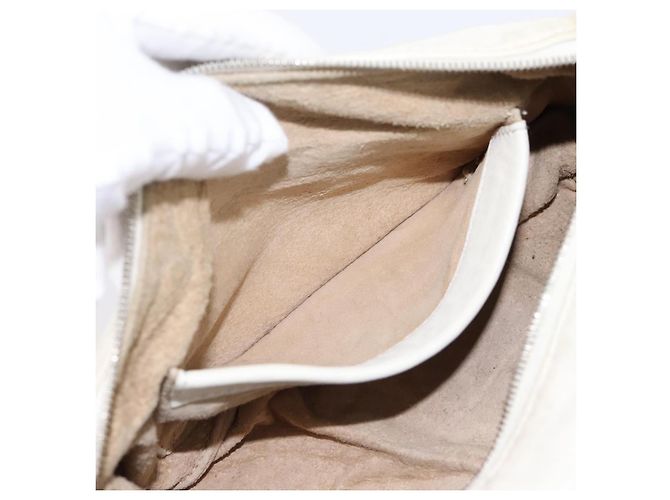 Borsa a tracolla BOTTEGA VENETA in pelle White Gold Auth 201972 Bianco D'oro - vista 19