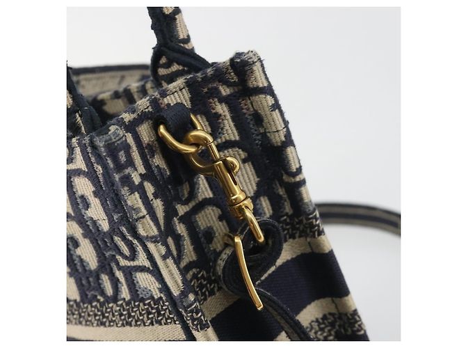 Christian Dior Trotter Book Tote Mini Vertical Phone Bag Navy Auth 196183A Blu navy - vista 16