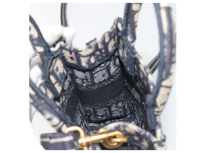 Christian Dior Trotter Book Tote Mini Vertical Phone Bag Navy Auth 196183A Blu navy - vista 19