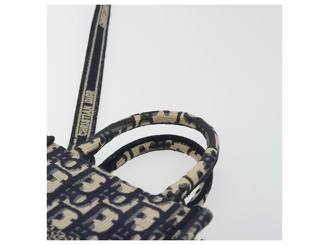 Christian Dior Trotter Book Tote Mini Vertical Phone Bag Navy Auth 196183A Blu navy - vista 8