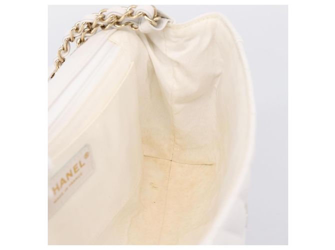 Borsa a tracolla CHANEL V Stitch Chain Chevron in pelle Bianco Navy CC Auth BA15077SAM Blu navy - vista 19