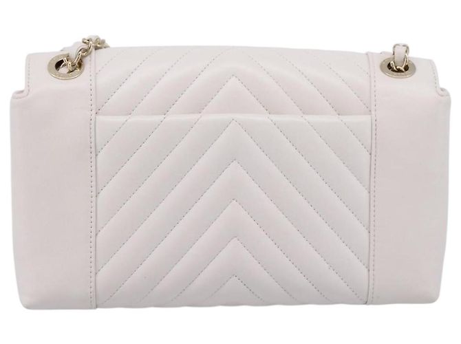 Borsa a tracolla CHANEL V Stitch Chain Chevron in pelle Bianco Navy CC Auth BA15077SAM Blu navy - vista 3