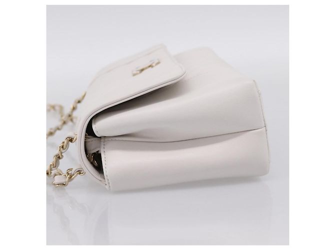 Borsa a tracolla CHANEL V Stitch Chain Chevron in pelle Bianco Navy CC Auth BA15077SAM Blu navy - vista 4