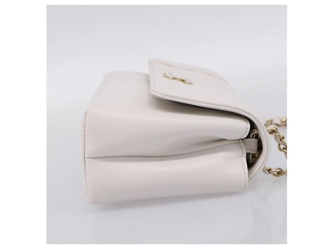 Borsa a tracolla CHANEL V Stitch Chain Chevron in pelle Bianco Navy CC Auth BA15077SAM Blu navy - vista 5