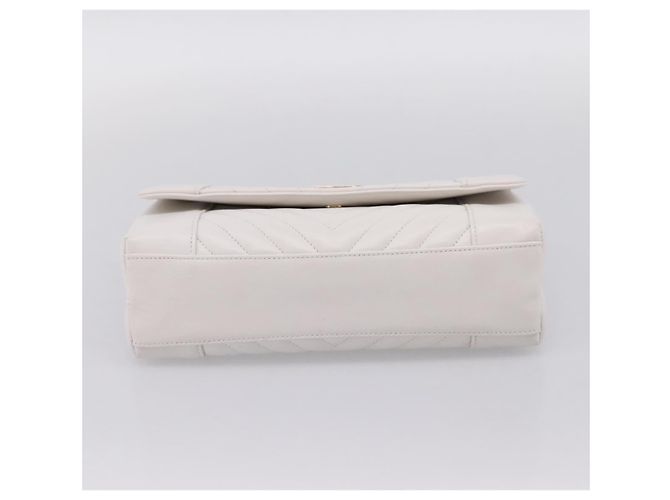 Borsa a tracolla CHANEL V Stitch Chain Chevron in pelle Bianco Navy CC Auth BA15077SAM Blu navy - vista 9