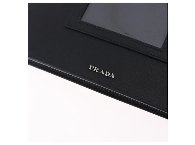 PRADA Schultertasche aus Saffiano-Leder Schwarz Silber Auth ka5546A - Ansicht 17