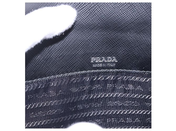PRADA Schultertasche aus Saffiano-Leder Schwarz Silber Auth ka5546A - Ansicht 19