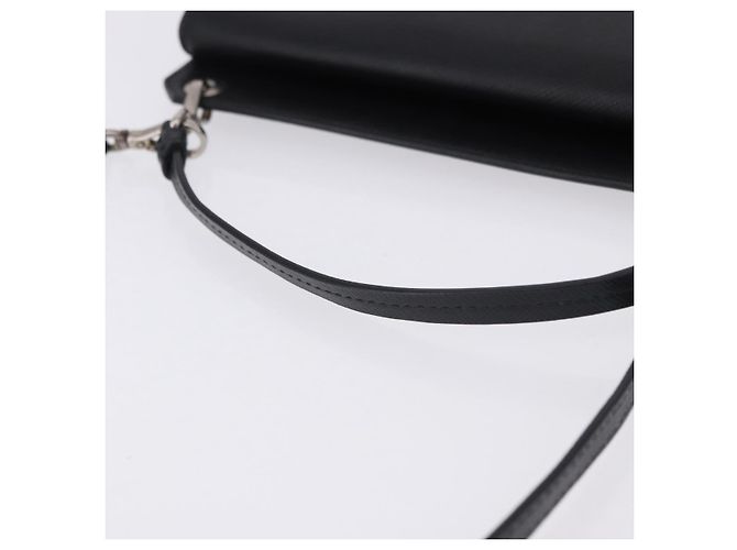 PRADA Schultertasche aus Saffiano-Leder Schwarz Silber Auth ka5546A - Ansicht 7