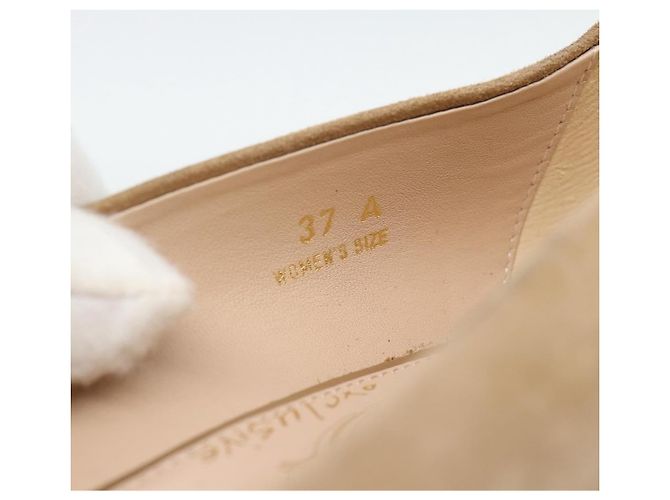 Décolleté TOD'S Suede 37 Beige Gold Auth 193710M D'oro - vista 13