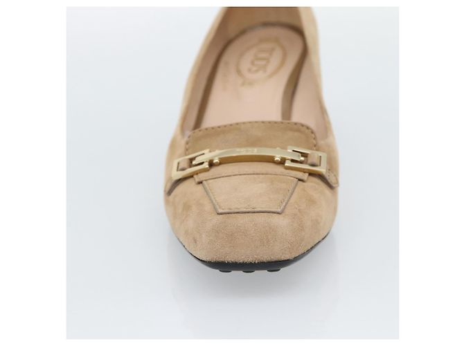 Décolleté TOD'S Suede 37 Beige Gold Auth 193710M D'oro - vista 16