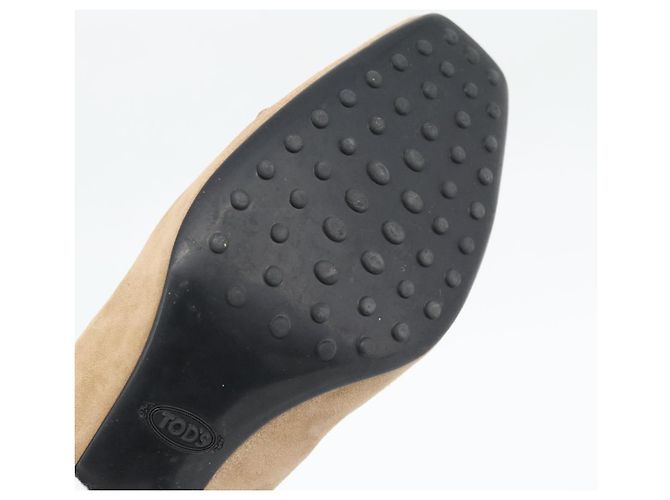 Décolleté TOD'S Suede 37 Beige Gold Auth 193710M D'oro - vista 19