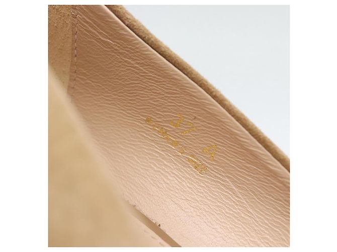 Décolleté TOD'S Suede 37 Beige Gold Auth 193710M D'oro - vista 23
