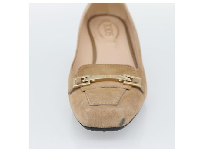 Décolleté TOD'S Suede 37 Beige Gold Auth 193710M D'oro - vista 6