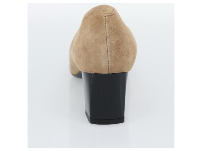 Décolleté TOD'S Suede 37 Beige Gold Auth 193710M D'oro - vista 7
