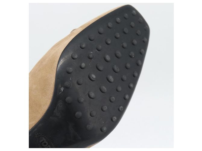 Décolleté TOD'S Suede 37 Beige Gold Auth 193710M D'oro - vista 9
