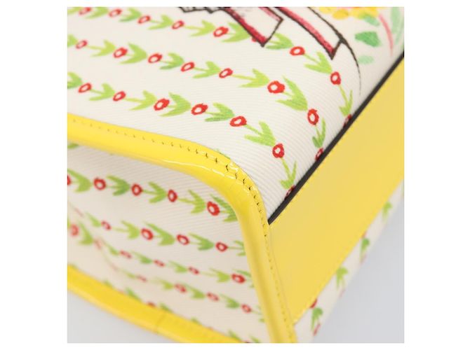 Borsa Tote GUCCI Higuchi Yoko in cotone giallo 605613 Auth 167610SAM - vista 11