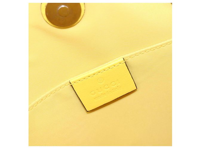 Borsa Tote GUCCI Higuchi Yoko in cotone giallo 605613 Auth 167610SAM - vista 15