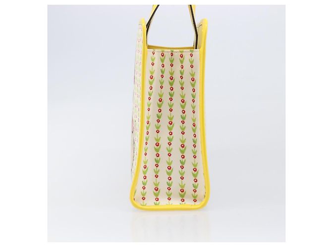 Borsa Tote GUCCI Higuchi Yoko in cotone giallo 605613 Auth 167610SAM - vista 4