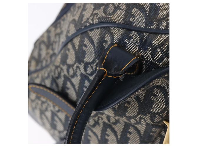 Borsa a mano Double Saddle in tela Trotter Christian Dior Navy Tono Oro Auth ka6207 Blu navy - vista 16