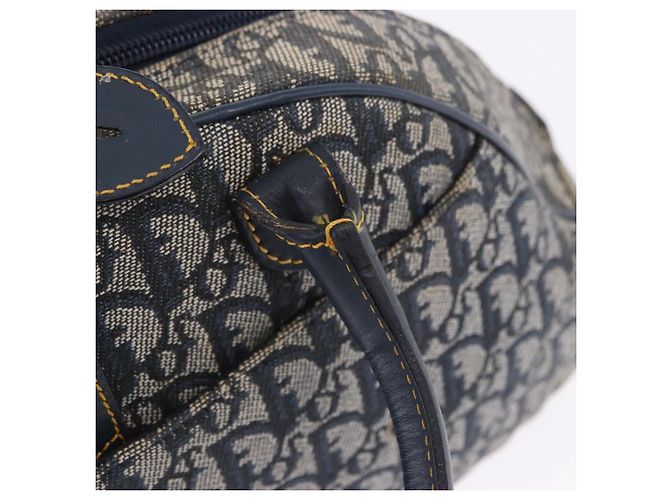 Borsa a mano Double Saddle in tela Trotter Christian Dior Navy Tono Oro Auth ka6207 Blu navy - vista 17