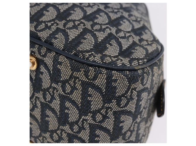 Borsa a mano Double Saddle in tela Trotter Christian Dior Navy Tono Oro Auth ka6207 Blu navy - vista 23