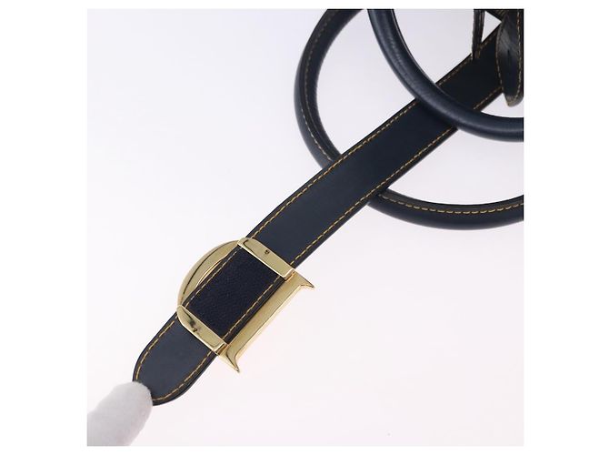 Borsa a mano Double Saddle in tela Trotter Christian Dior Navy Tono Oro Auth ka6207 Blu navy - vista 26