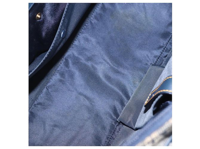 Borsa a mano Double Saddle in tela Trotter Christian Dior Navy Tono Oro Auth ka6207 Blu navy - vista 30