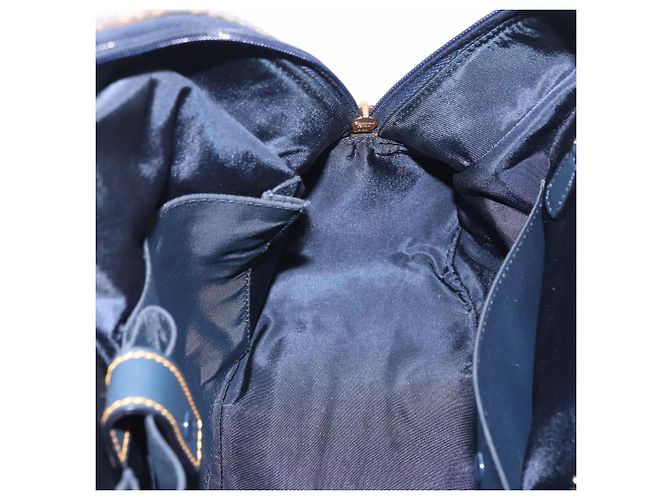 Borsa a mano Double Saddle in tela Trotter Christian Dior Navy Tono Oro Auth ka6207 Blu navy - vista 32
