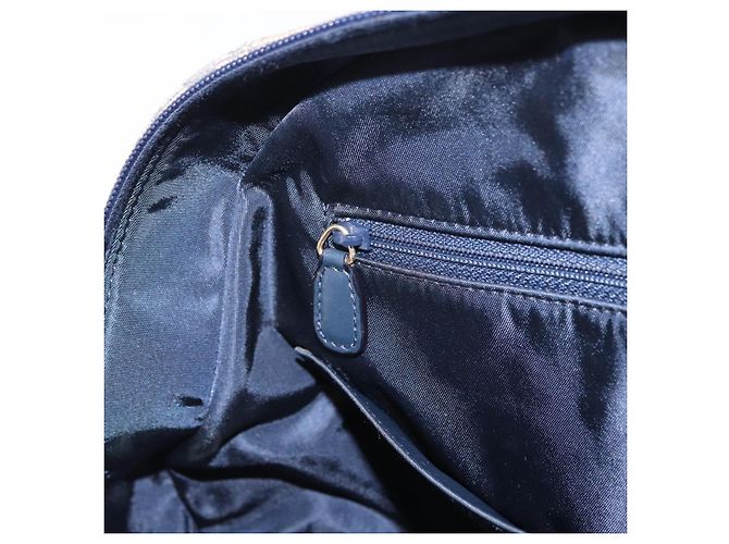 Borsa a mano Double Saddle in tela Trotter Christian Dior Navy Tono Oro Auth ka6207 Blu navy - vista 33