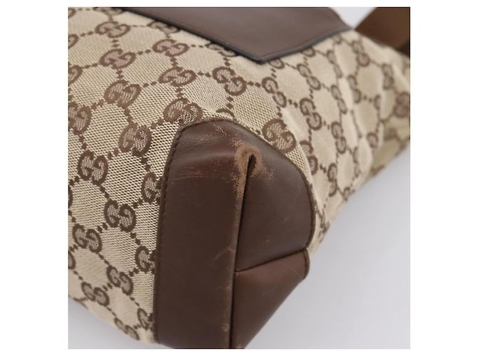 Borsa Tote GUCCI GG Canvas Beige Silver 28893 Auth 204253 Argento - vista 10