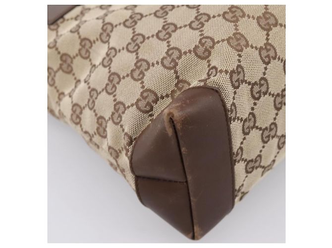 Borsa Tote GUCCI GG Canvas Beige Silver 28893 Auth 204253 Argento - vista 13