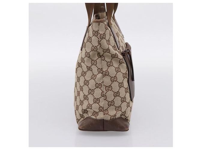 Borsa Tote GUCCI GG Canvas Beige Silver 28893 Auth 204253 Argento - vista 4