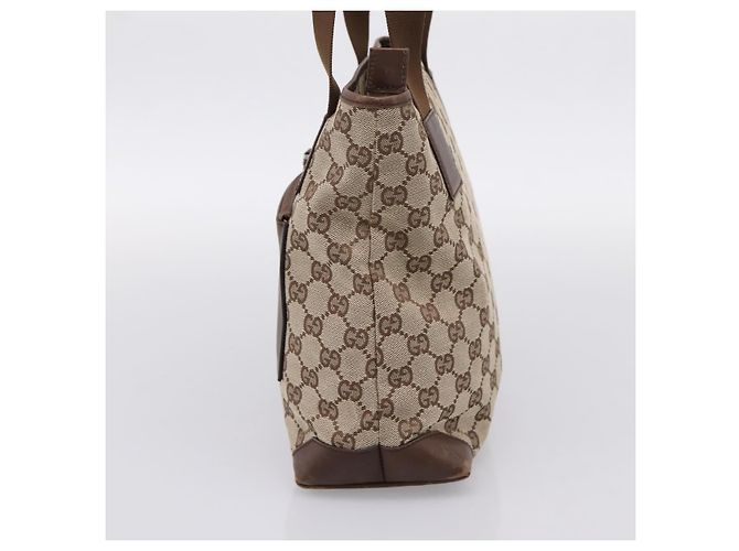 Borsa Tote GUCCI GG Canvas Beige Silver 28893 Auth 204253 Argento - vista 5