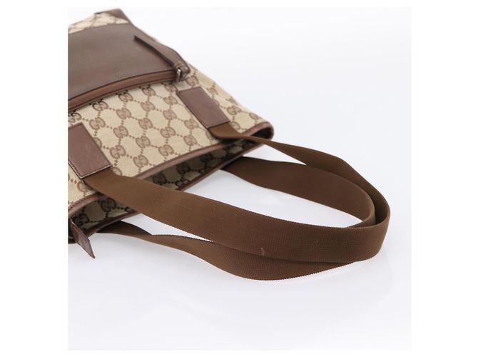 Borsa Tote GUCCI GG Canvas Beige Silver 28893 Auth 204253 Argento - vista 7