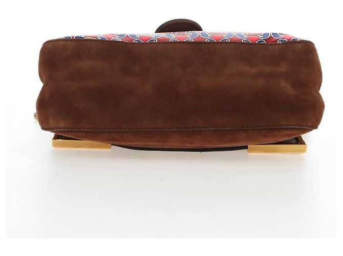 Borsa a tracolla con catena FENDI in camoscio 2way marrone oro Auth 197273SAV D'oro - vista 11