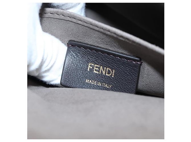 Borsa a tracolla con catena FENDI in camoscio 2way marrone oro Auth 197273SAV D'oro - vista 19