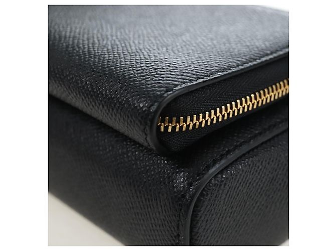 Christian Dior Karo Double Pouch Shoulder Bag Leather Black Gold Auth 203485M Golden - view 11