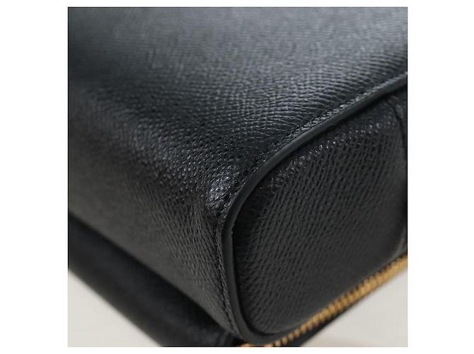 Christian Dior Karo Double Pouch Shoulder Bag Leather Black Gold Auth 203485M Golden - view 13